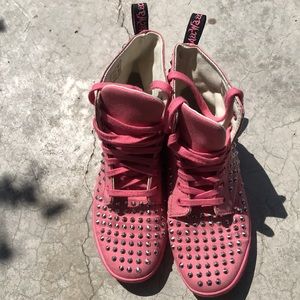 Pink studded Dr. Martens